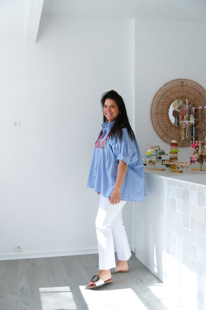 Blue pearl blouse