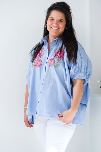 Blue pearl blouse