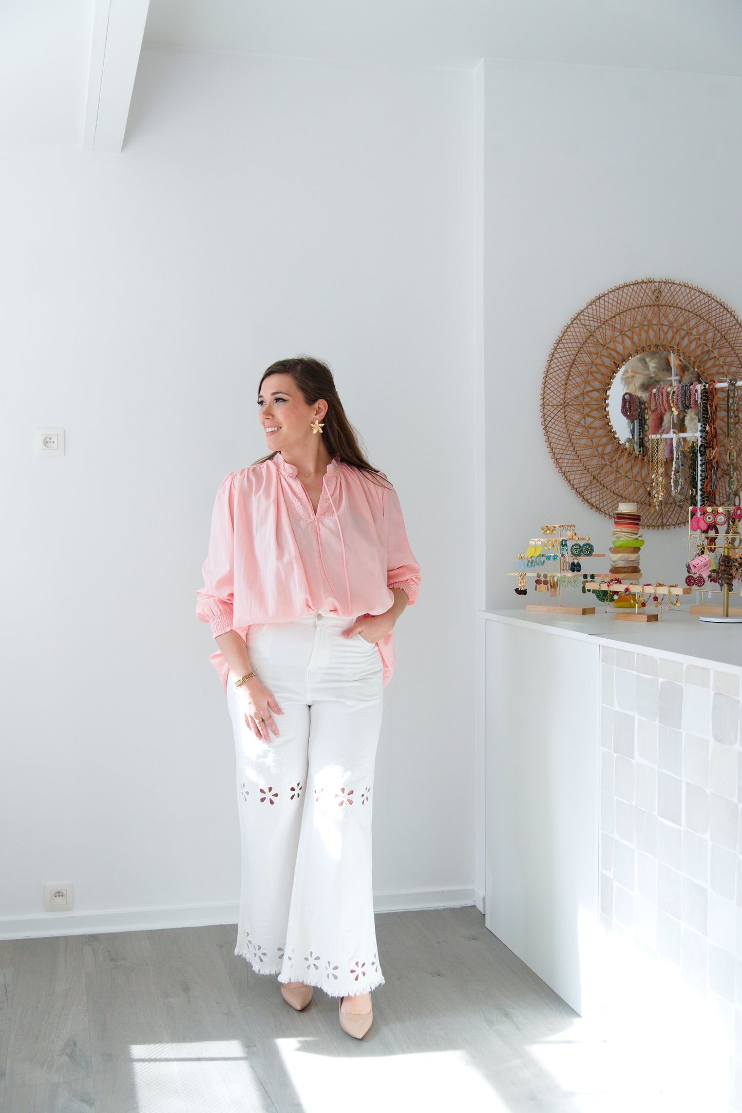 Peach bloom blouse