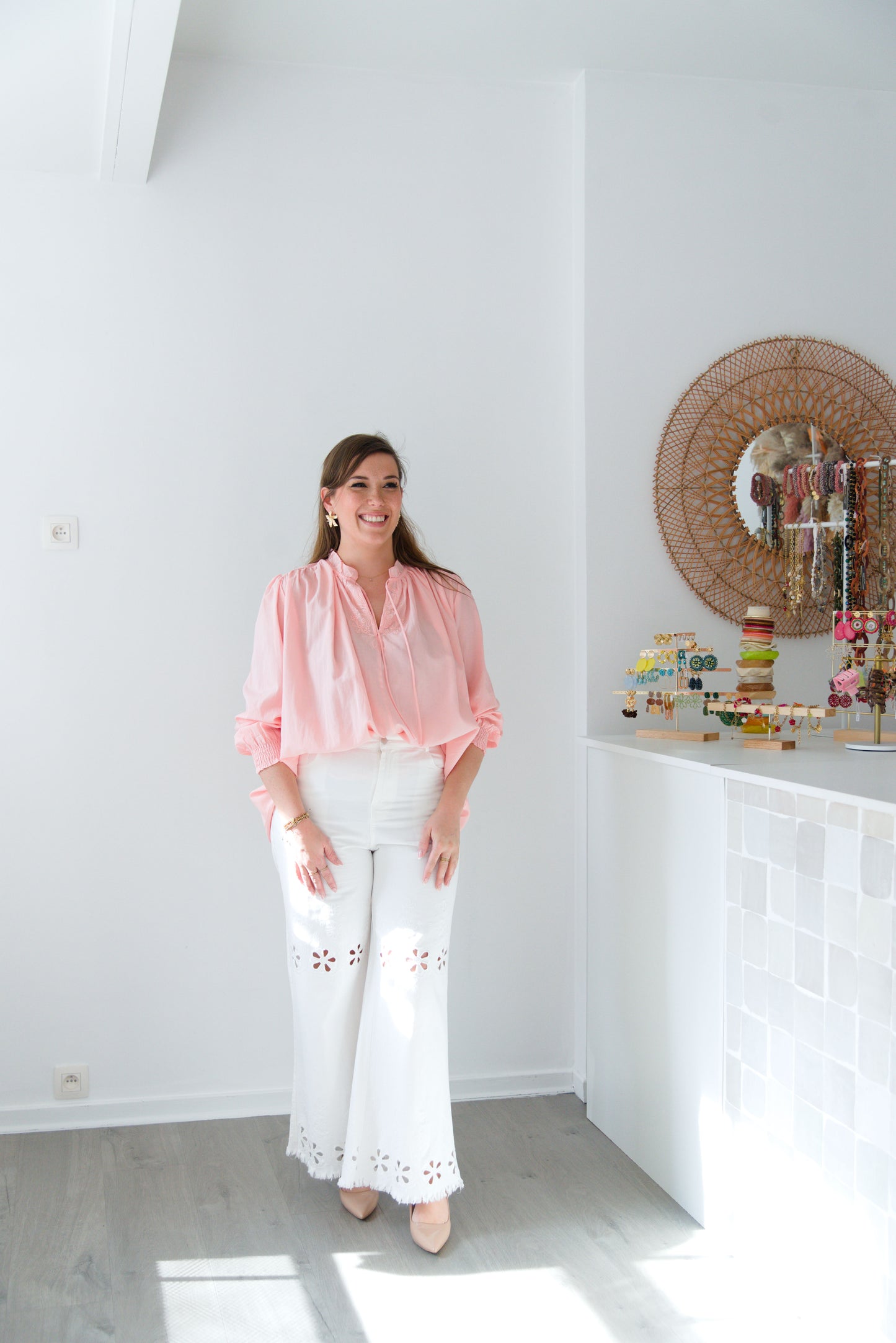 Peach bloom blouse