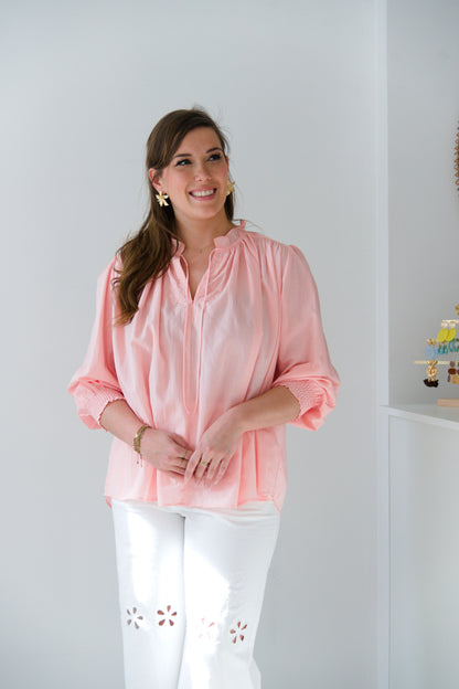 Peach bloom blouse