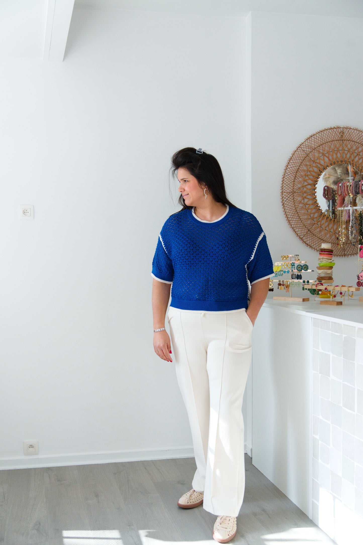 Luxe jogger pants ecru