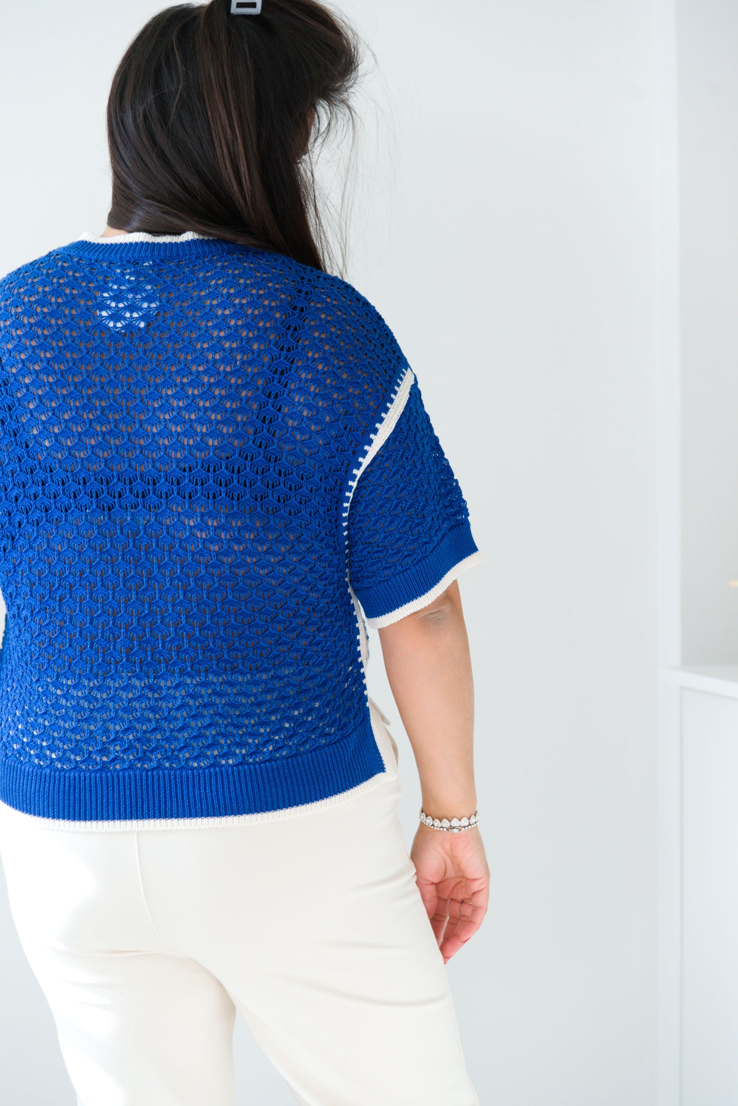 Cobalt crochet tee
