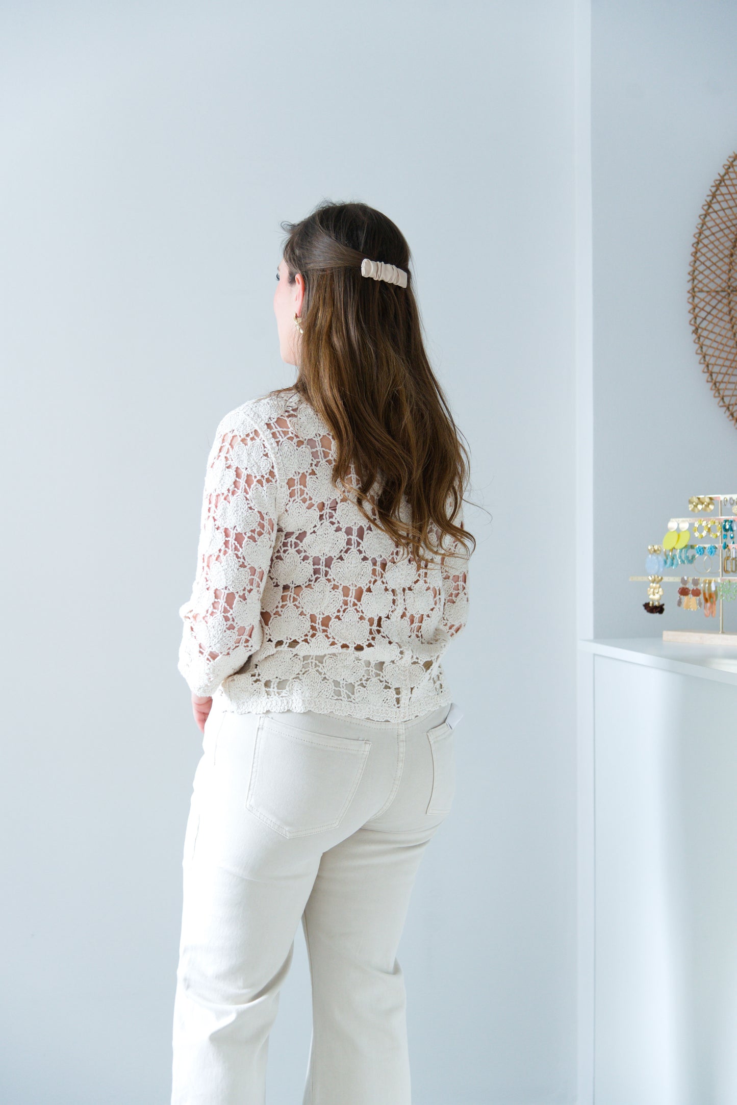 Beige crochet cardigan
