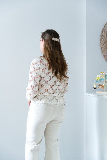 Beige crochet cardigan