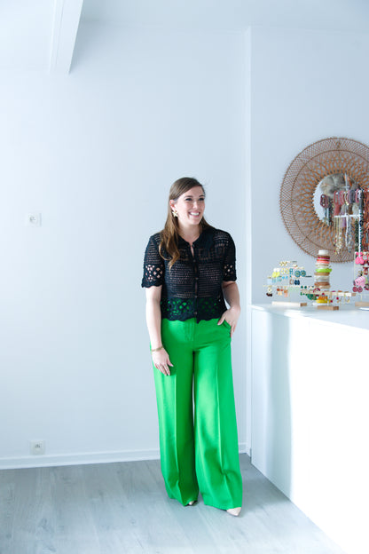 Elegant green wide pants