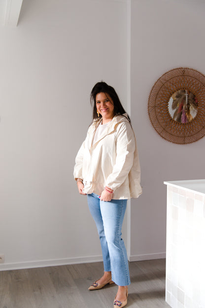 Lace raincoat ivory