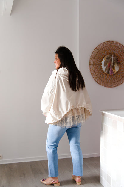 Lace raincoat ivory
