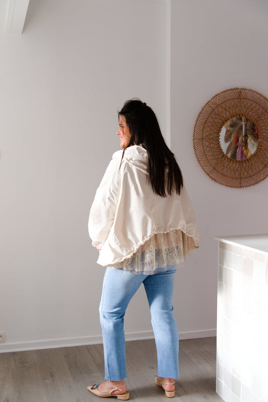 Lace raincoat ivory
