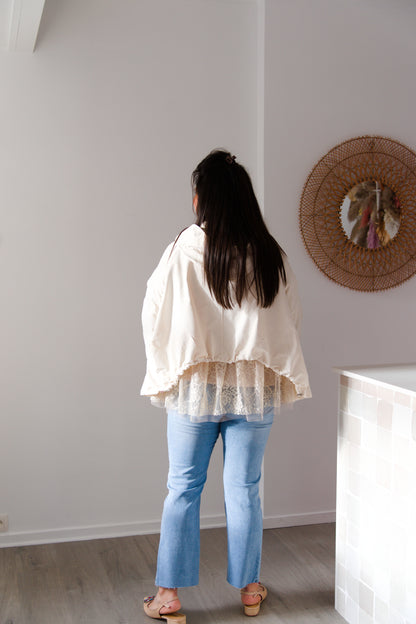 Lace raincoat ivory