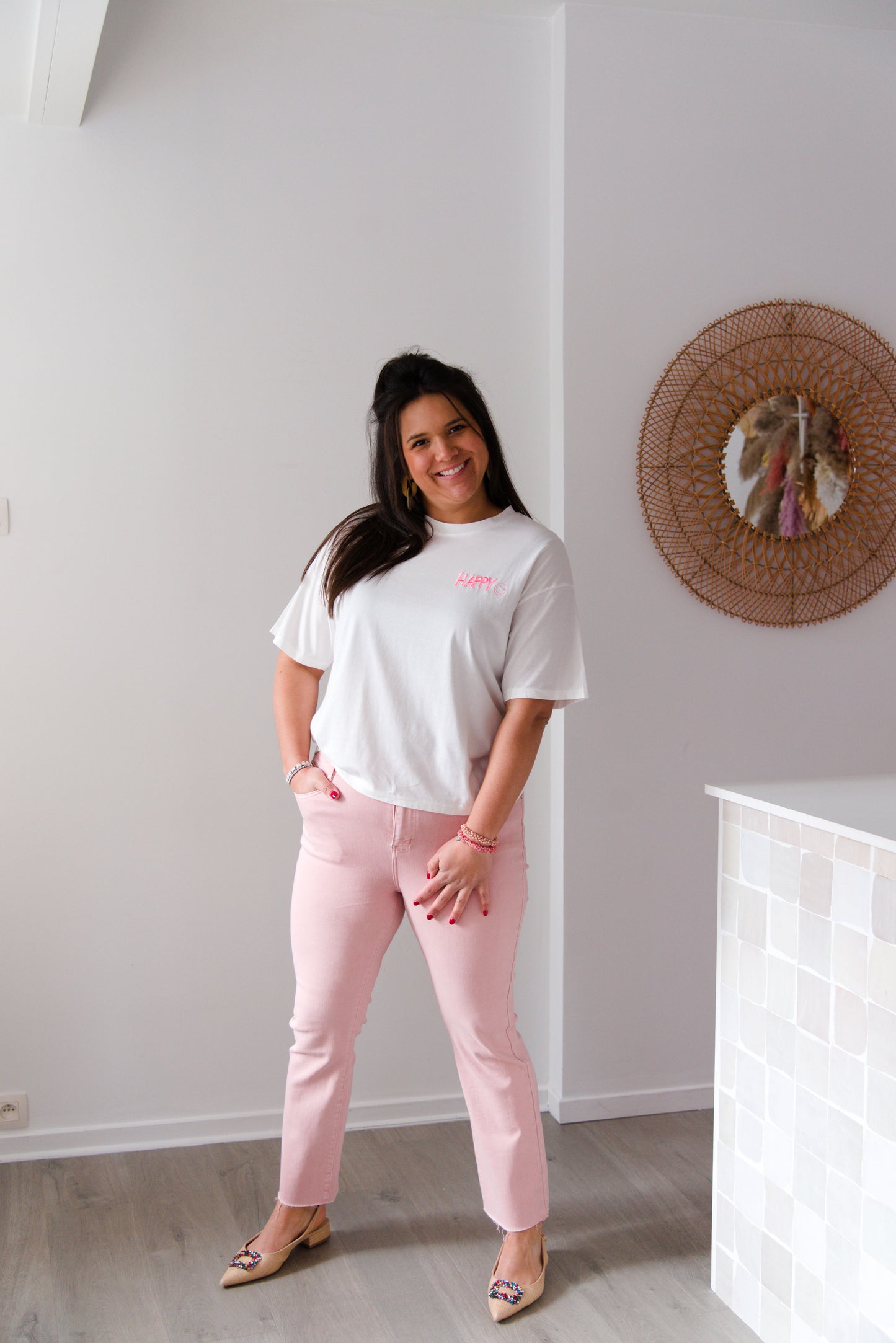 Flared jeans pink