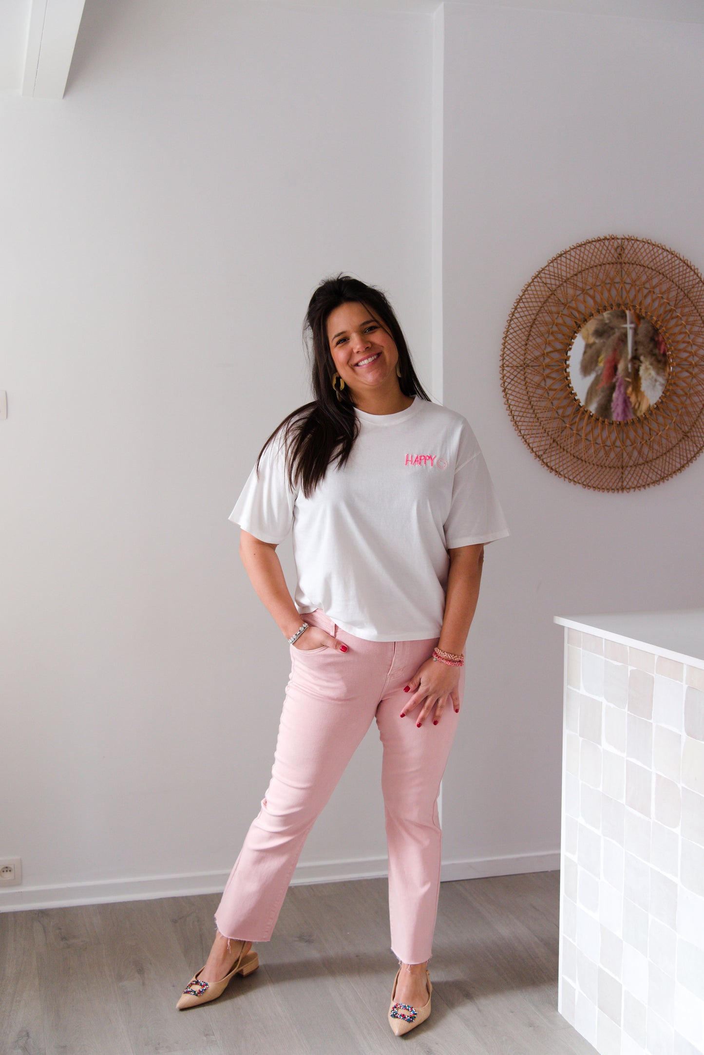 Flared jeans pink