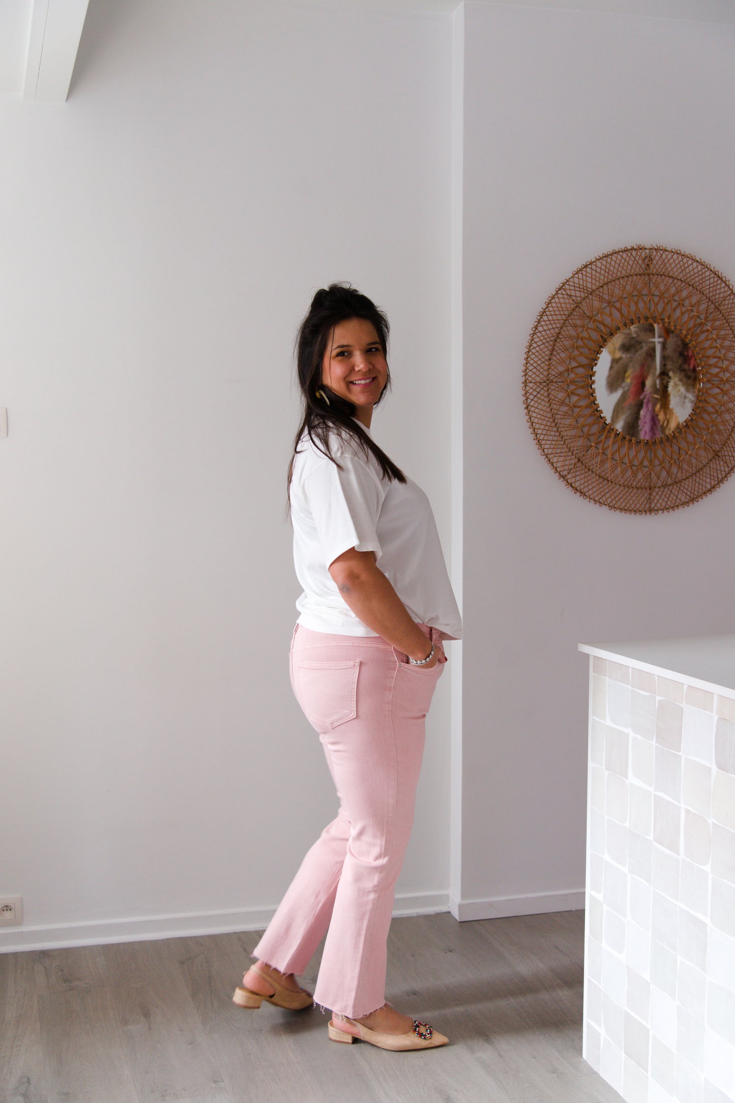 Flared jeans pink