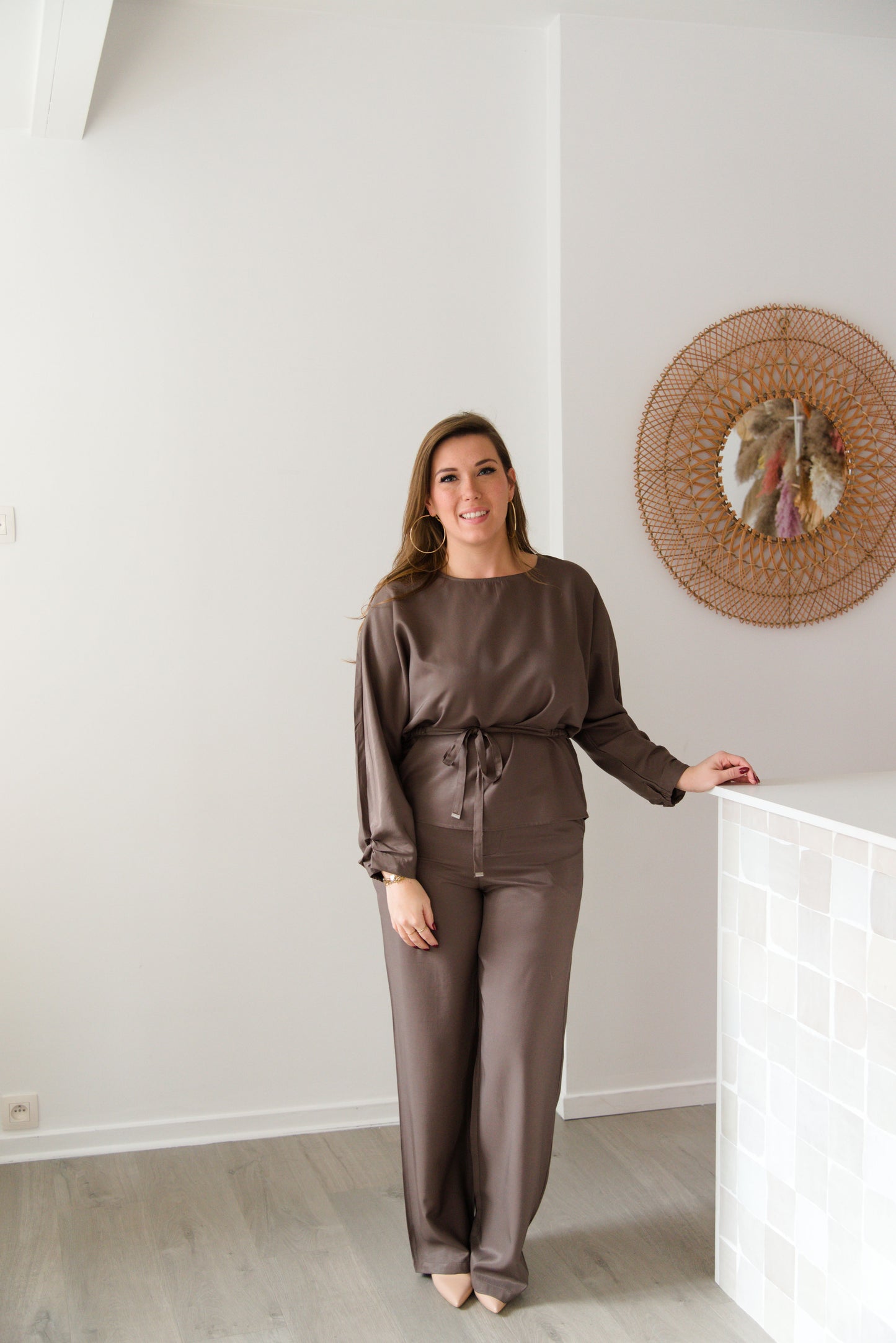 Satin pants brown
