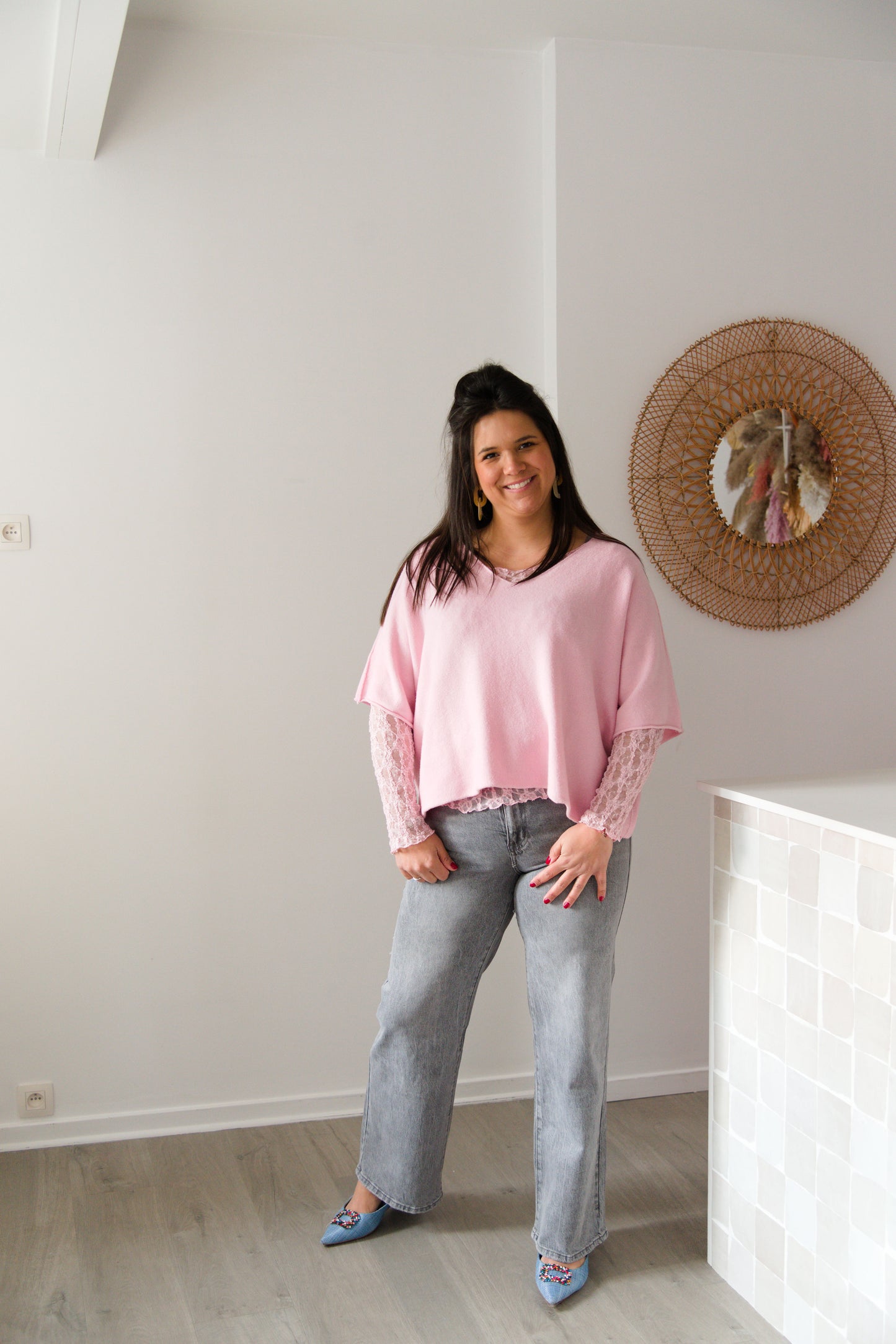 Lace top pink