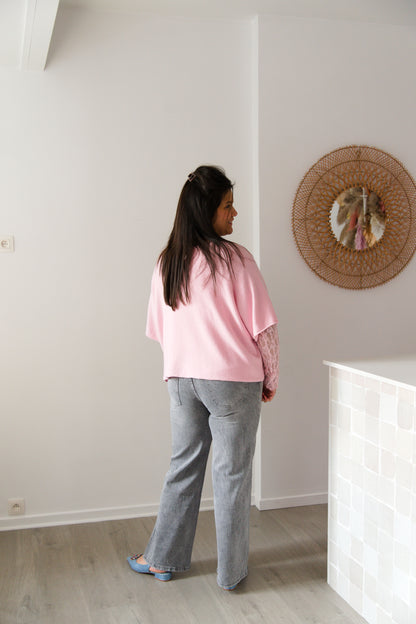 Effortless grey wide jeans