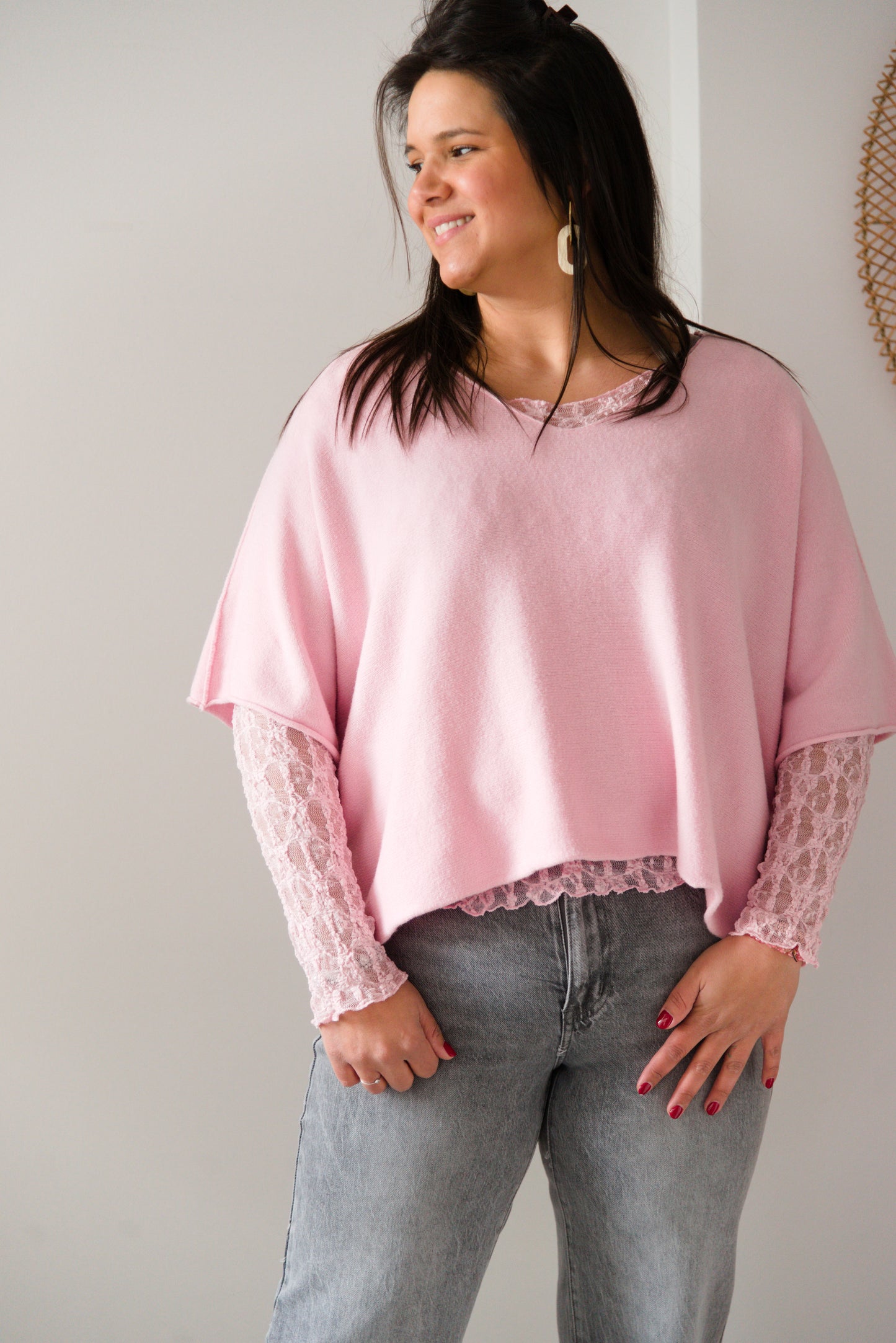 Lace top pink