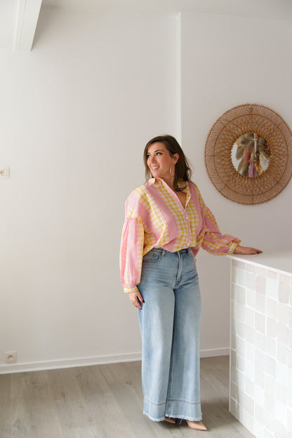 Wide ruffle jeans