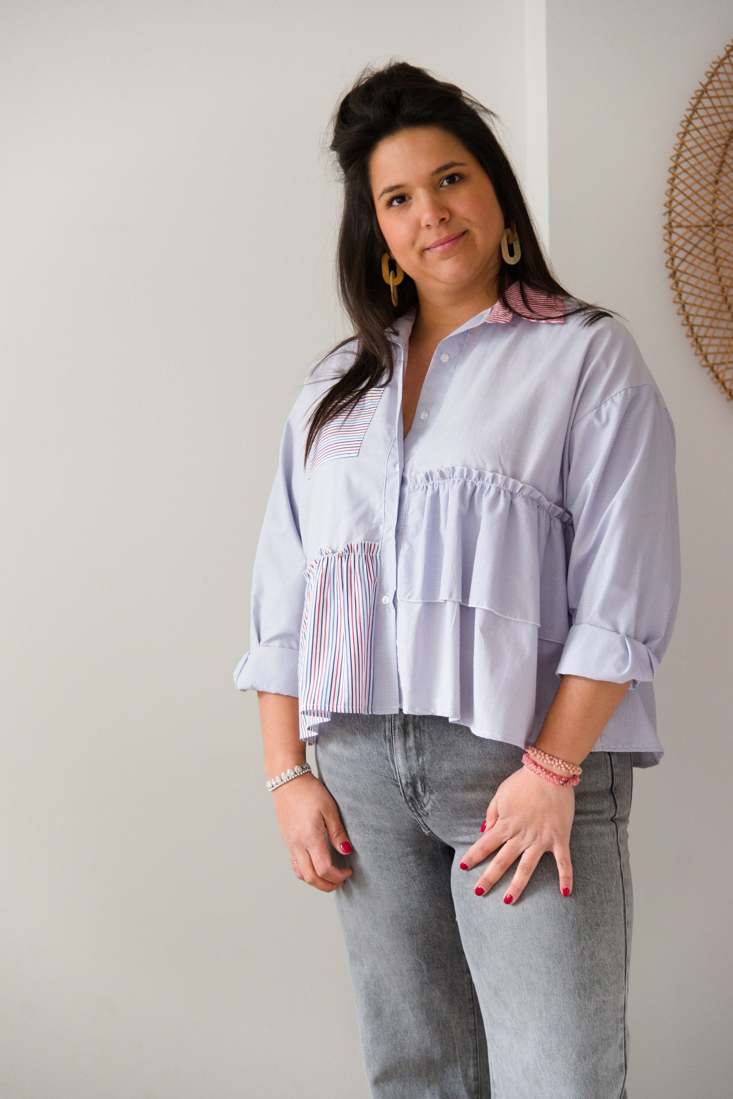 Charming stripes shirt red