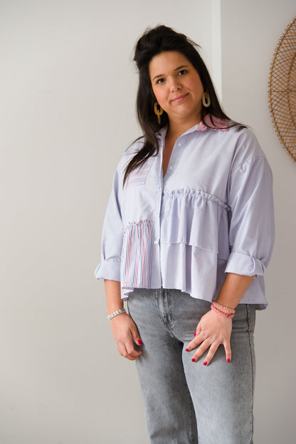 Charming stripes shirt red