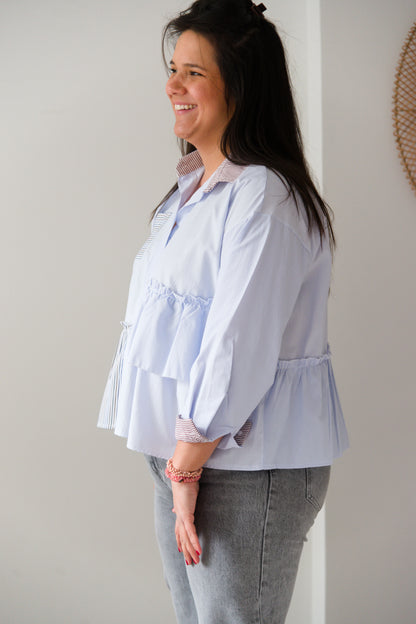Charming stripes shirt brown