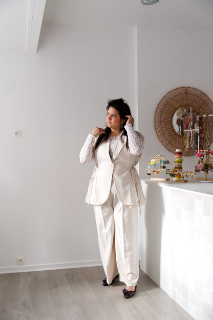 Curve beige tailored pants