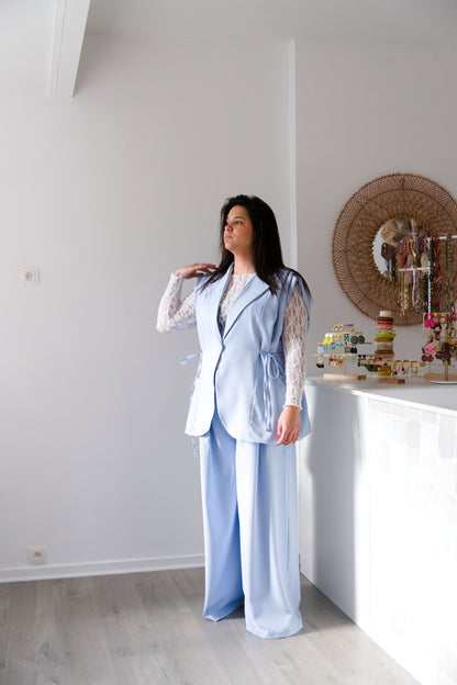 Curve blue tailored pants