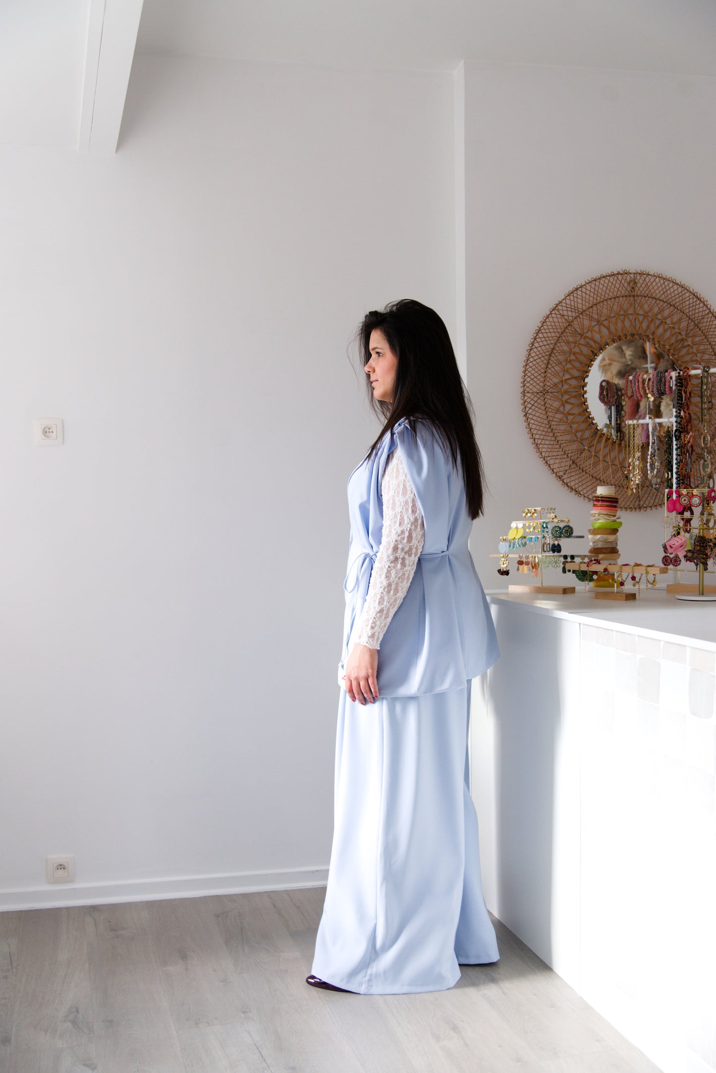 Curve blue tailored pants