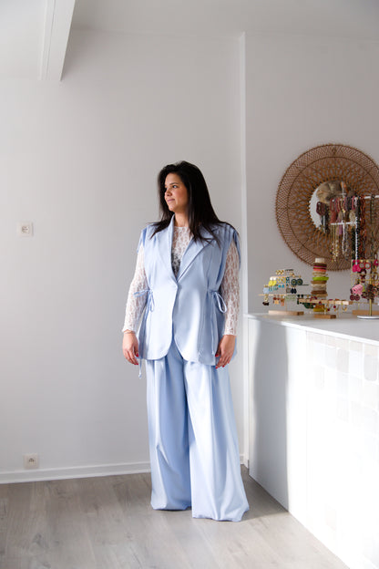 Curve blue tailored pants