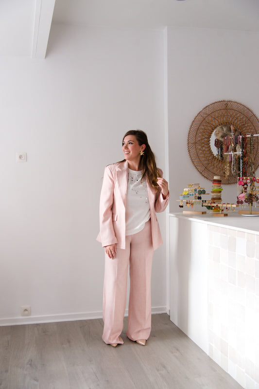 Peach tailored pants