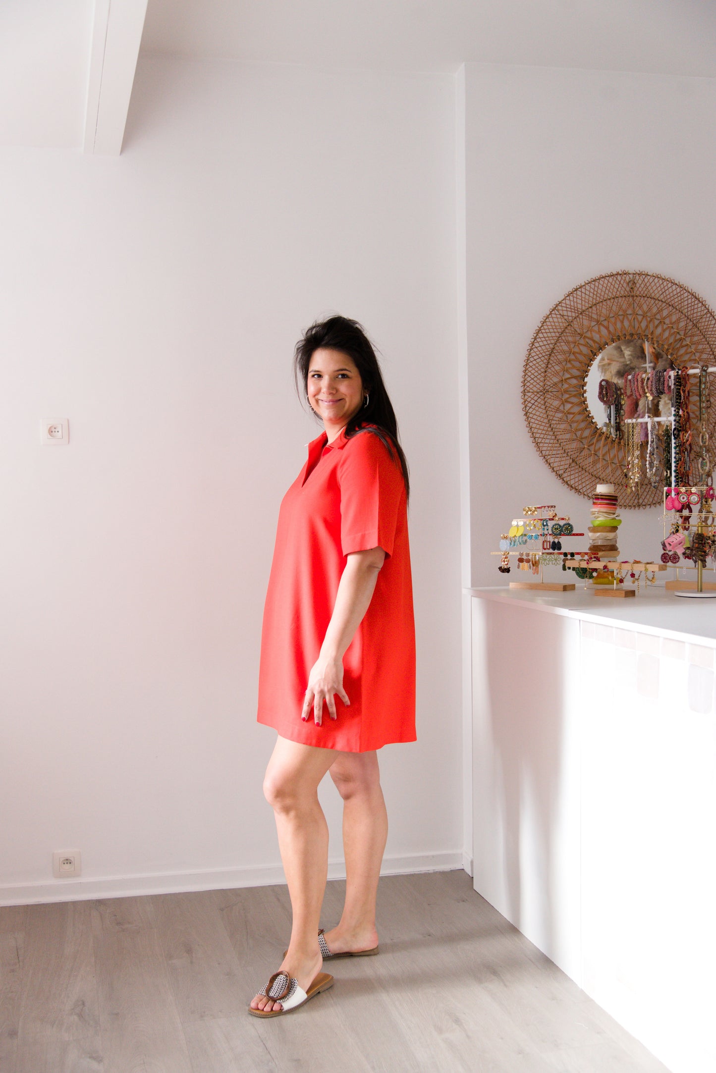 Sunset glow dress orangered