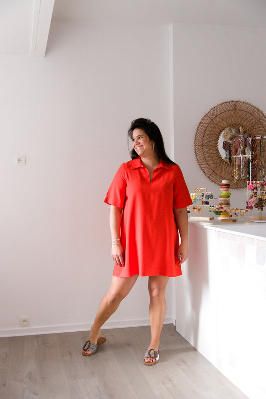 Sunset glow dress orangered