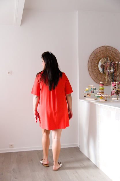 Sunset glow dress orangered